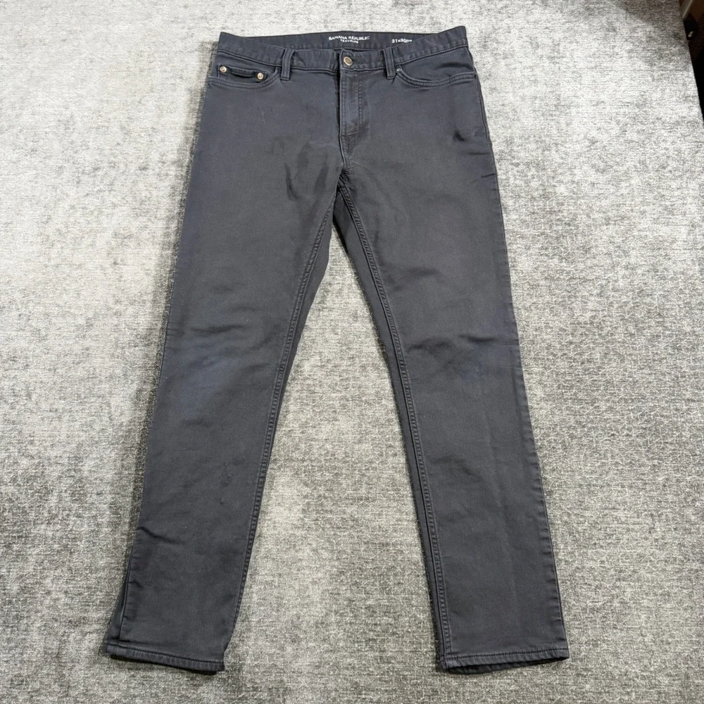 Banana Republic Traveler Pants Mens 31x30 Slim Fit Dark Gray Five Pocket Chino